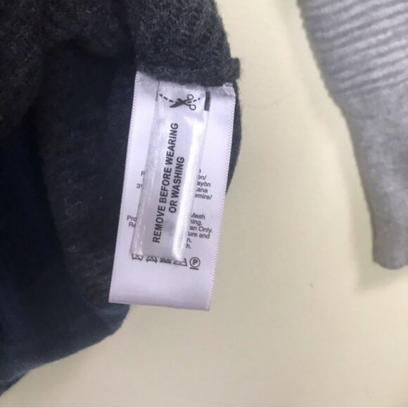 DKNY Color Block Ribbed Knit Sweater Cashmere Blend Boat Neck Oversized Minimal - Picture 13 of 16